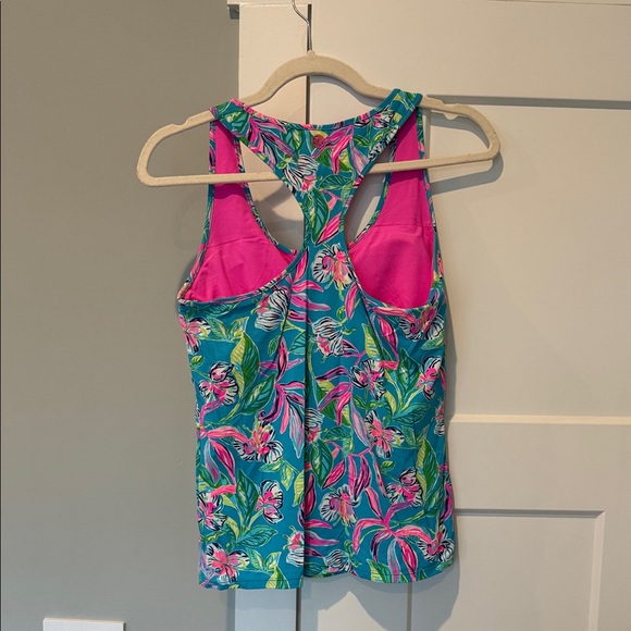 Lily Pulitzer Luxletic Tank Top - Blue and Pink - Picture 3 of 3